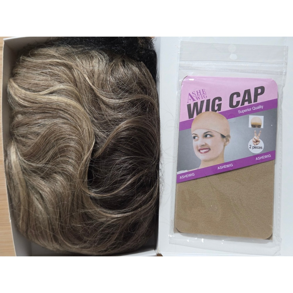 HMHIFI 26" Long Brown Blonde Ombre Wavy Synthetic Wig R6/15/10 with Wig Cap New